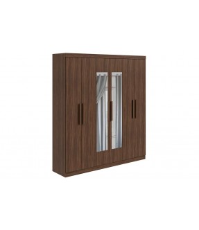 ARMOIRE JAZZ (4PC) 6 PTS + MIRROR IMBUIA NATUREL