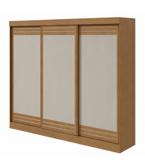 ARMOIRE NICE (4PC) SLIDING 3PTS ALMOND CLEAN/OFF