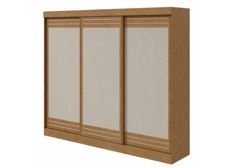 ARMOIRE NICE (4PC) SLIDING 3PTS ALMOND CLEAN/OFF
