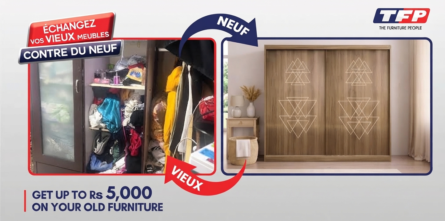 Before and after bedroom and wardrobe furniture transformation in a Mauritian home