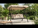 SWING CHAIR  INDIANA REF YN8007-1 3 SEATER BEIGE WITH BLACK FRAME