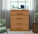 COMMODE BAIAO 4 TIRS ALMOND CLEAN