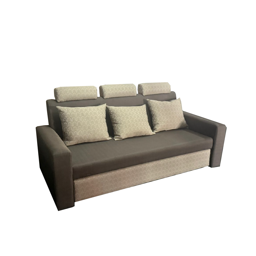 SOFA BED DELFINO II L SHAPE REF SEC60 MECHANISM+3 CUSHIONS DESIGN REF C3-5 + COSMOS + BROWN 