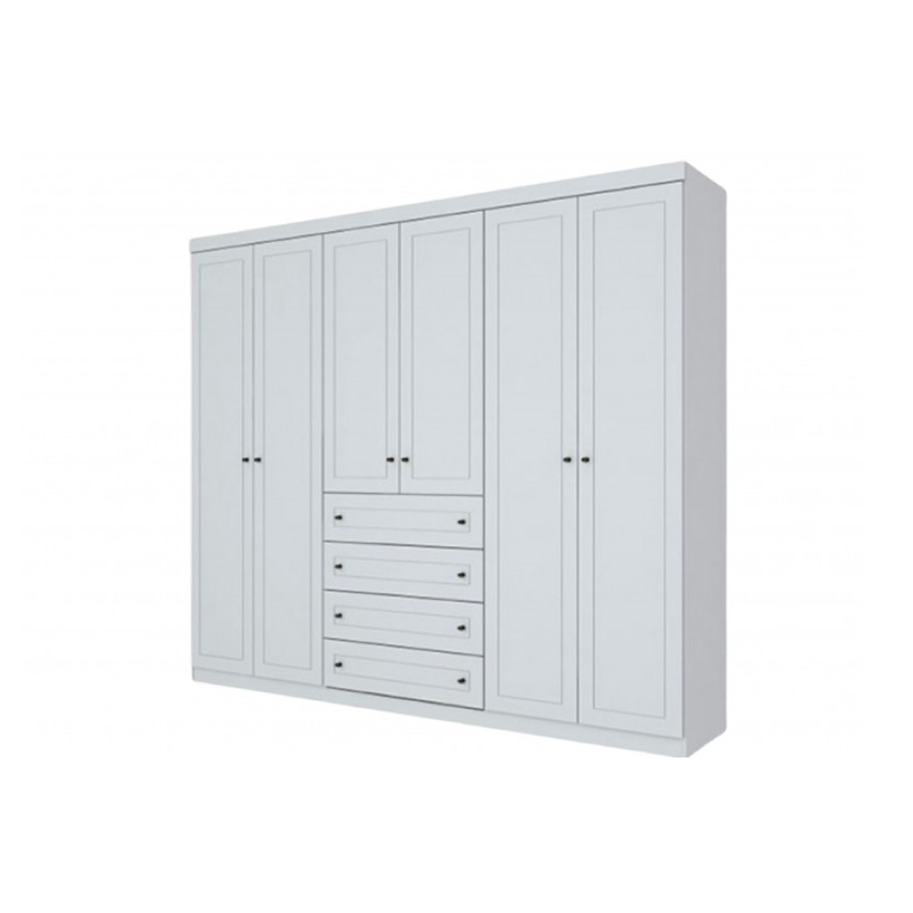 ARMOIRE AMERICANO REF D205-05 (6PC) 4 PTS GRAND + 2PTS PETIT + 4 TIRS WHITE HP