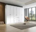 ARMOIRE AMERICANO REF D205-05 (6PC) 4 PTS GRAND + 2PTS PETIT + 4 TIRS WHITE HP