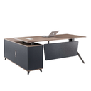 OFFICE TABLE ARRETON REF F23B-18C (5PCS) DESK + SIDE TABLE 2DRWS BEIGE & DARK GREY