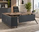 OFFICE TABLE ARRETON REF F23B-18C (5PCS) DESK + SIDE TABLE 2DRWS BEIGE & DARK GREY