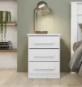 TABLE DE NUIT BAIAO 3 TIRS WHITE