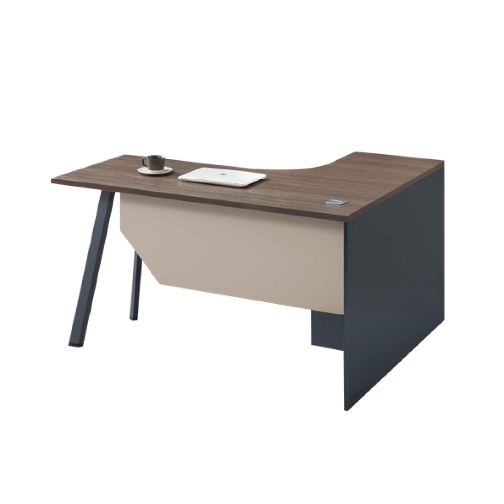 OFFICE TABLE BARTON REF F20A-14AL L SHAPE LEFT TORREYA & DARK GREY