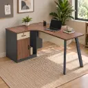 OFFICE TABLE BARTON REF F20A-14AR (3PCS) L SHAPE RIGHT TORREYA & DARK GREY