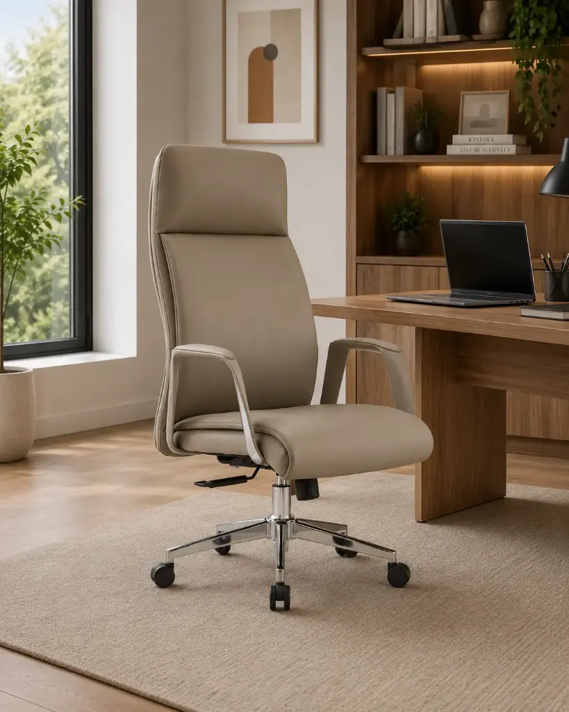 OFFICE CHAIR BRYAN-H HIGH BACK PU GREY