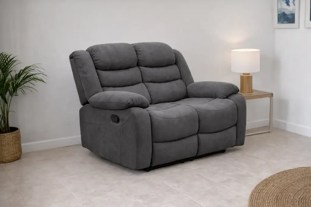 SOFA BURFORD REF HD-9029 2 SEATER RECLINER MANUAL WITHOUT CONSOLE 103-33 GREY