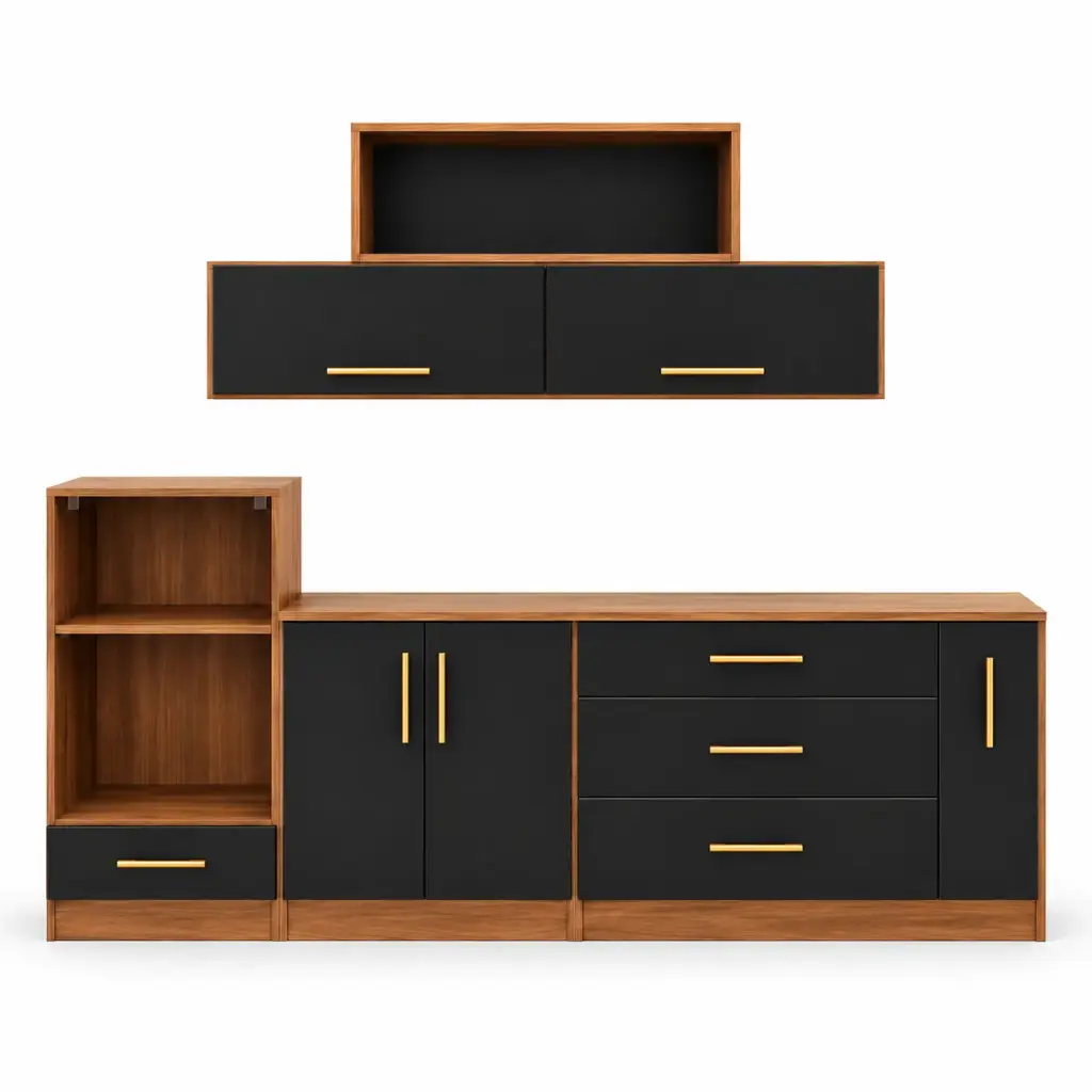 KITCHEN CAMEROON SET BLACK &  BROWN