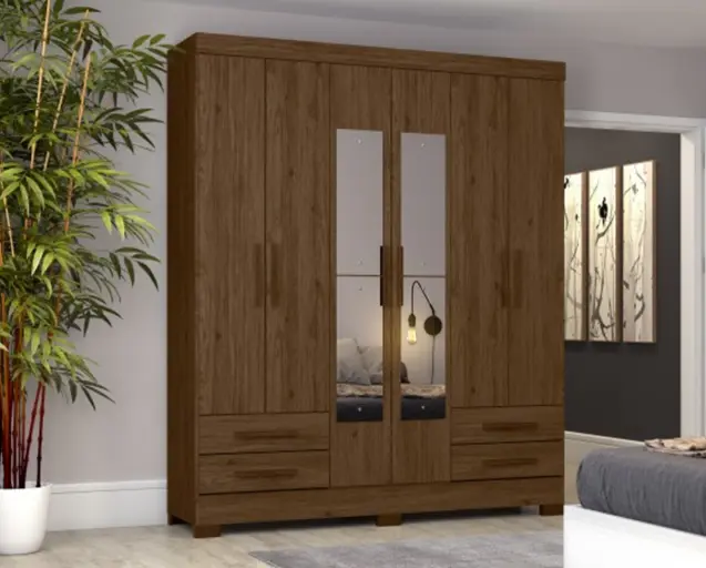 ARMOIRE CANDICE REF B63-130 (2PC) 6 PTS 4 TIRS CASTANHO HP