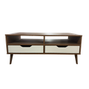 COFFEE TABLE CHICAGO RECTANGLE 2 TIRS CASTANHO / OFF WHITE
