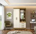 ARMOIRE EILAT REF B64-127 (2PC) 2 PTS 3TIRS + COIFF NATURE / OFF WHITE