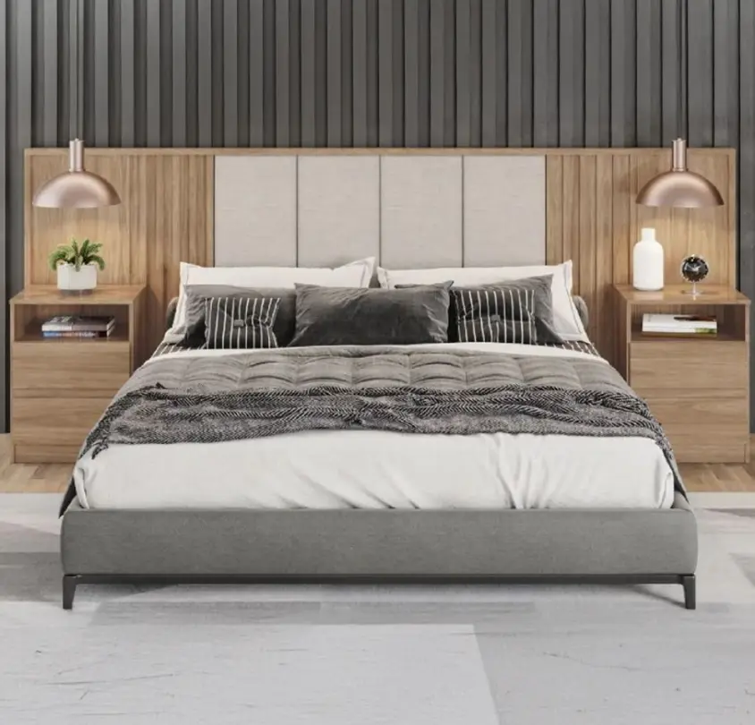 BED GRECIA REF D610-530 5'0 REMB - HEADBOARD ONLY JEQUITIBA GLOSS