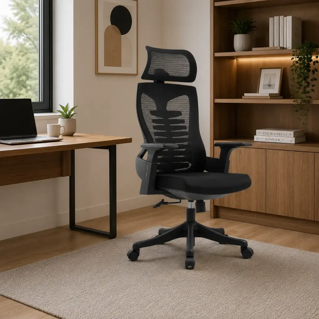 OFFICE CHAIR HALE- H (2 IN 1) HIGH BACK ERGONOMIC MESH BLACK