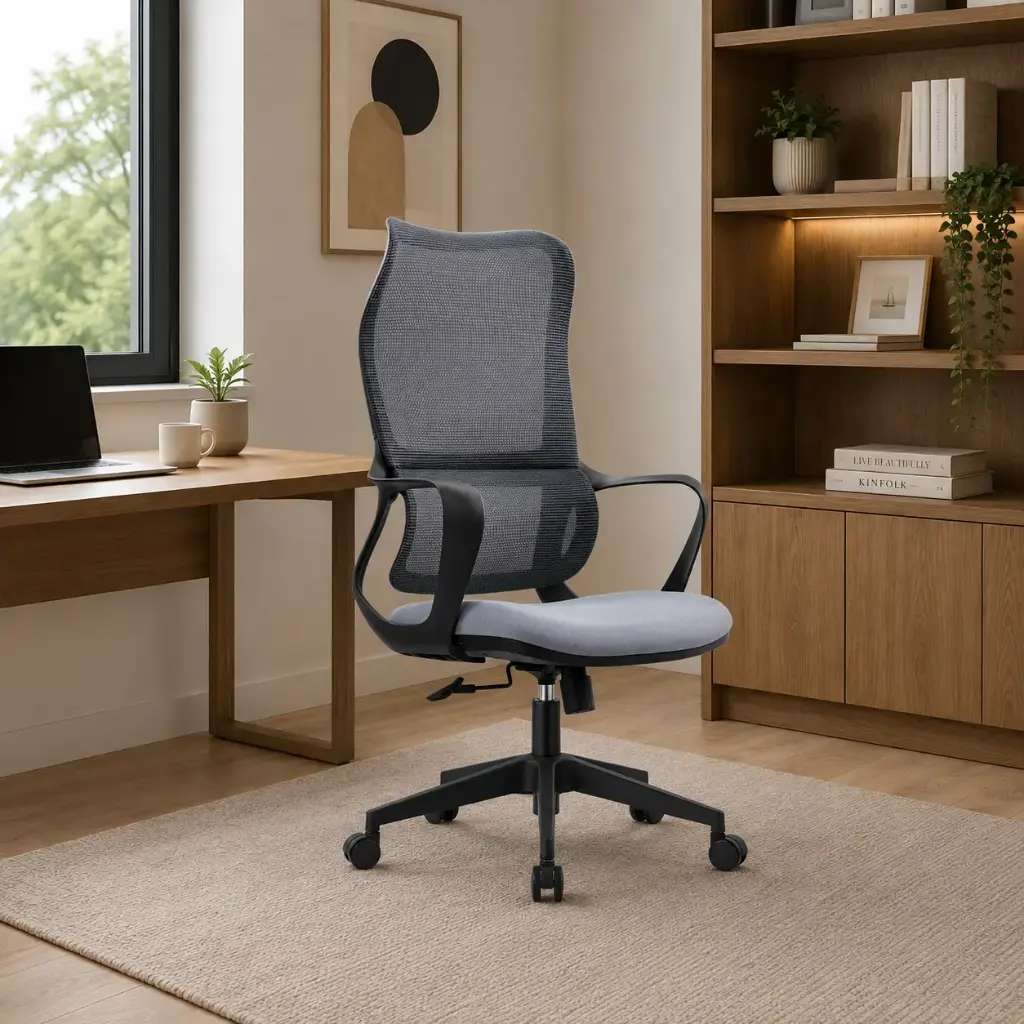 OFFICE CHAIR LATI-H (2 IN 1) HIGH BACK MESH BLACK & GREY