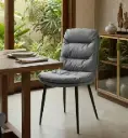 CHAISE MALCOLM REF DC-509 (2 IN 1) DINING SMOKY PU LIGHT BROWN