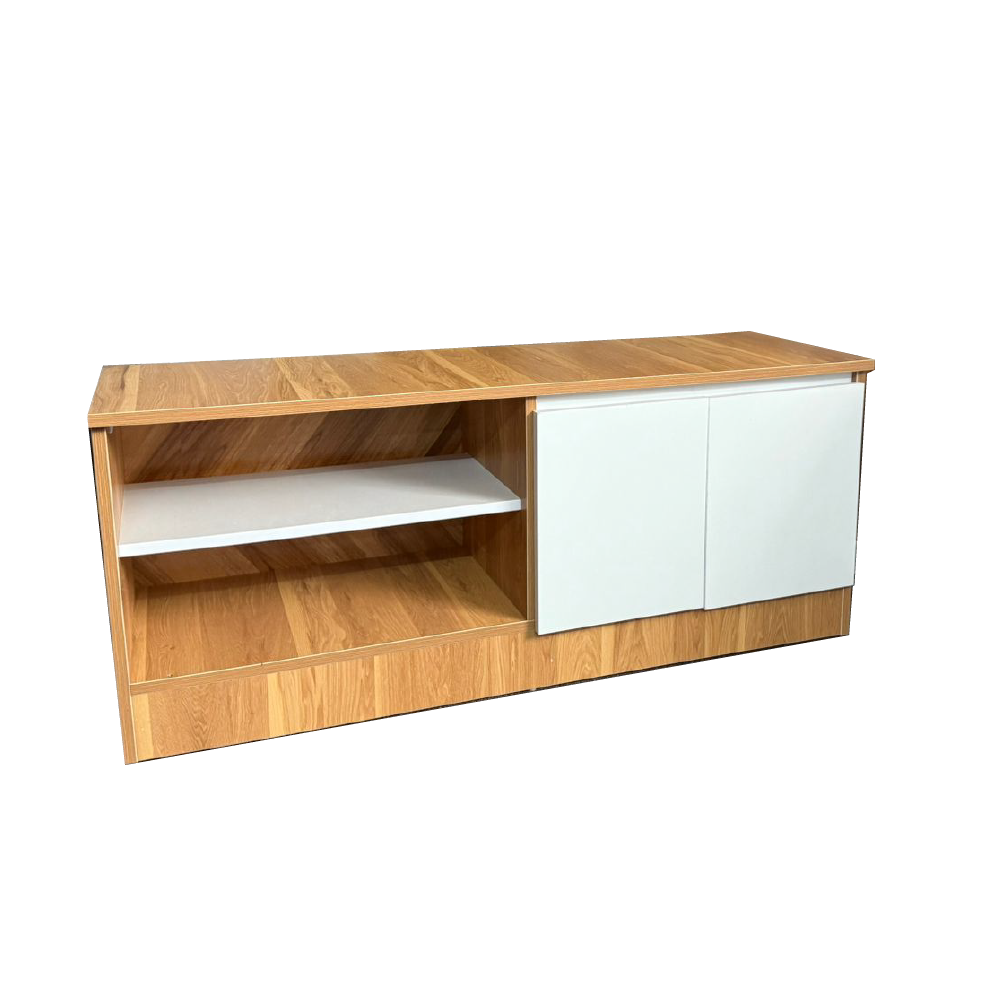 MEUBLE TV MALMO 2 PTS LIGHT GREY + SHELVES HL33 LIGHT BROWN