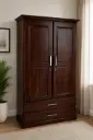 ARMOIRE MELDIANA 2 PTS 2TIRS SAPELE-WHITE INSIDE