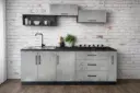 KITCHEN NAOMI SET WITH DOOR LIGHT GREY STONE
