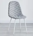 CHAISE SANDER X REF DC1916P (4 IN 1) DINING HOUNDSTOOTH FABRIC BLACK & WHITE