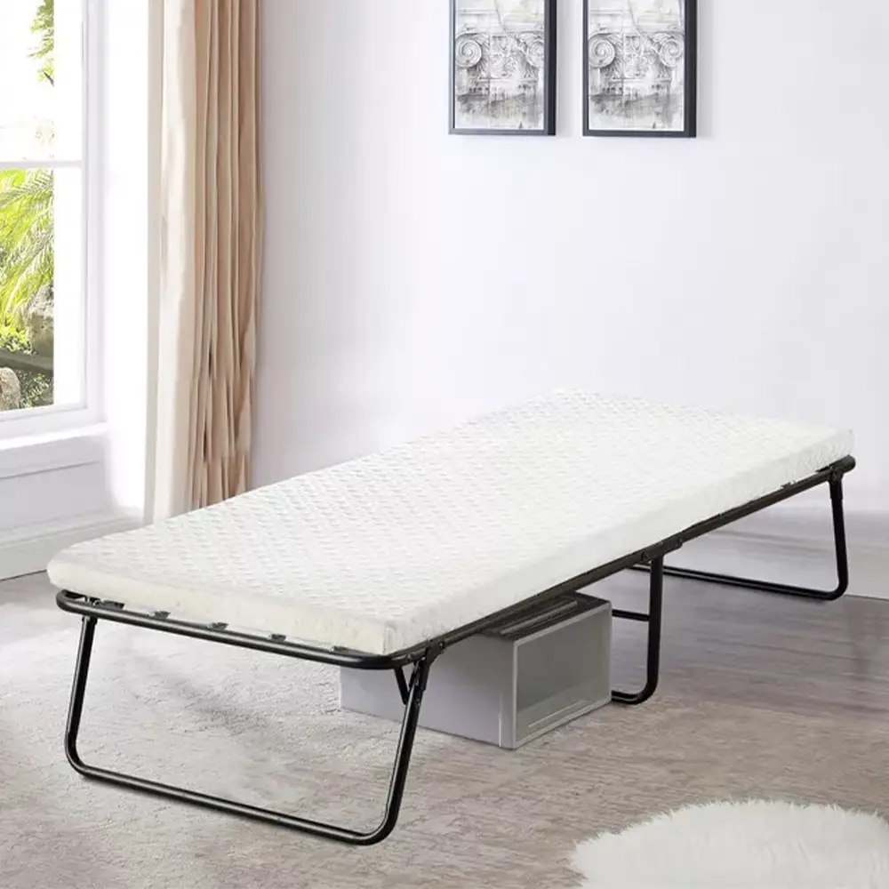 BED SANDRA REF T-00225 3'0 190 X 90CM FOLDABLE + MATTRESS BLACK