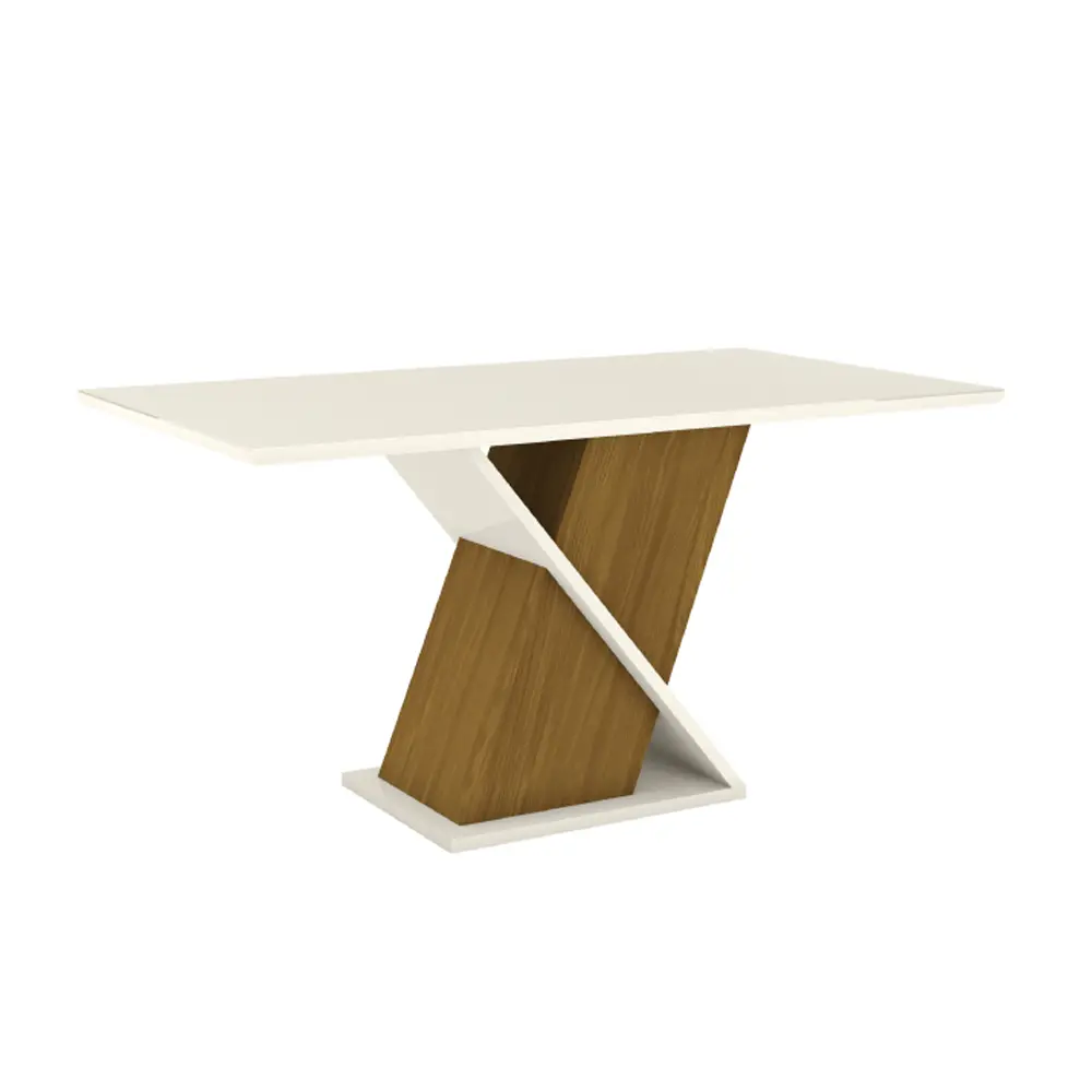 DINING TABLE SOLUS REF S202-127 (2PC) 6 PLACES RECTANGLE 1600MM NATURAL/OFF WHITE