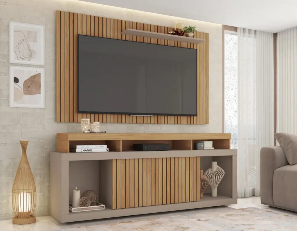 MEUBLE TV COMBO NEW OSCAR 1.8 2 PTS BURITI / FENDI