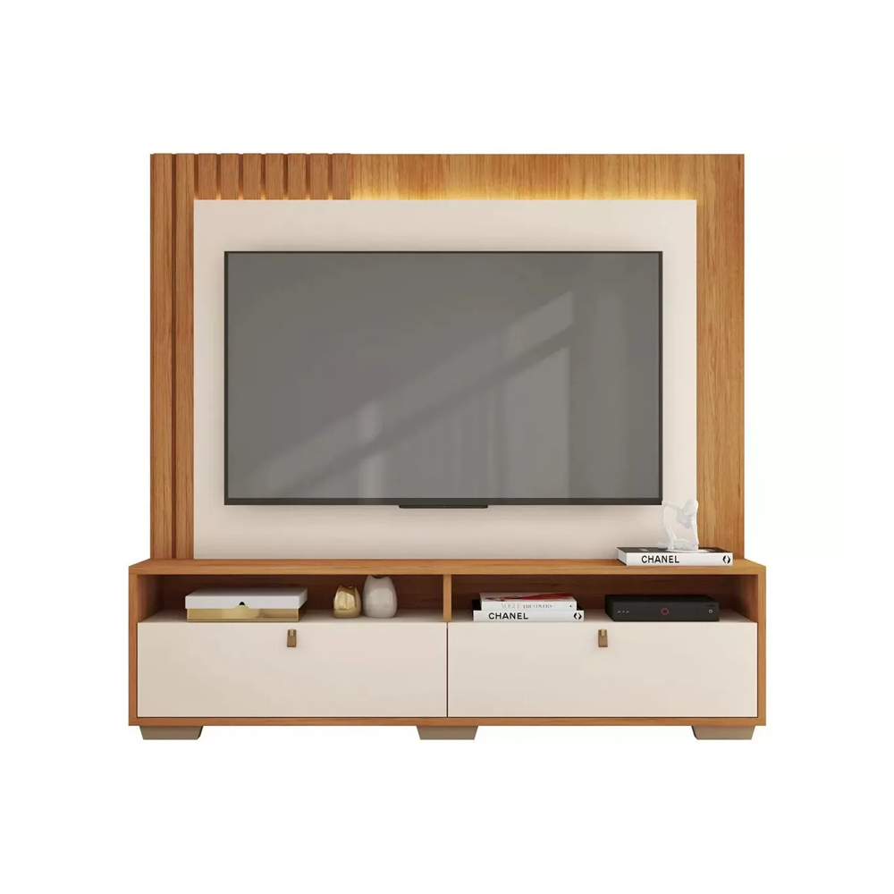 MEUBLE TV FOX 2.0 (3PC) 2 TIRS FREIJO / OFF WHITE