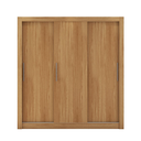 ARMOIRE SANTIAGO (2PC) SLIDING 3PTS SPACE FOR 2 DRAWERS + 1 MIRROR HONEY/OFF/CACAO