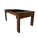 COFFEE TABLE REF B35 RECTANGLE GLASS ON TOP BROWN