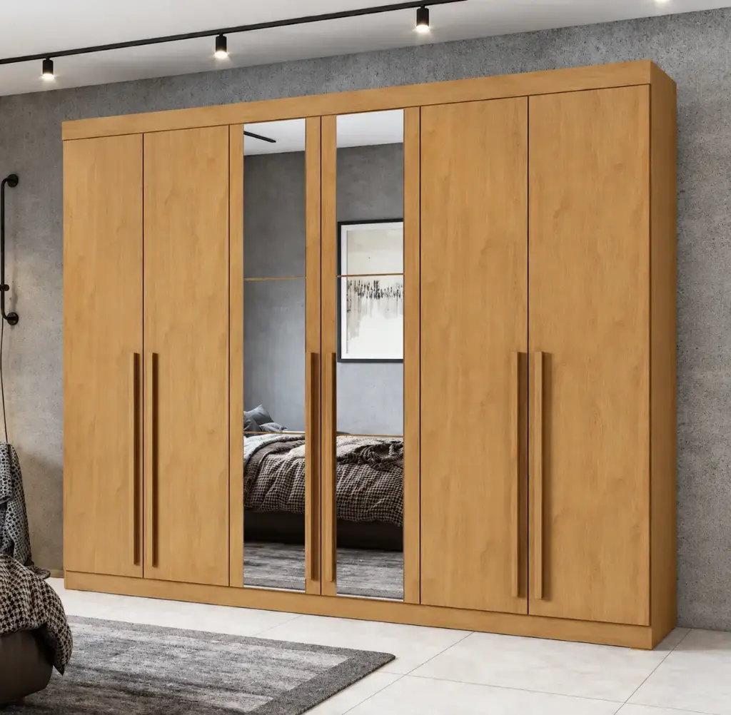 ARMOIRE BERTHA (5PC) 6 PTS + MIRROIR ALMOND CLEAN