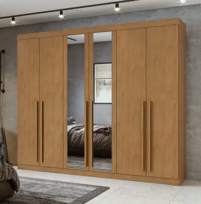 ARMOIRE BERTHA (5PC) 6 PTS + MIRROIR ALMOND CLEAN