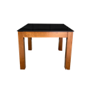 COFFEE TABLE REF B32 SQUARE GLASS ON TOP BROWN