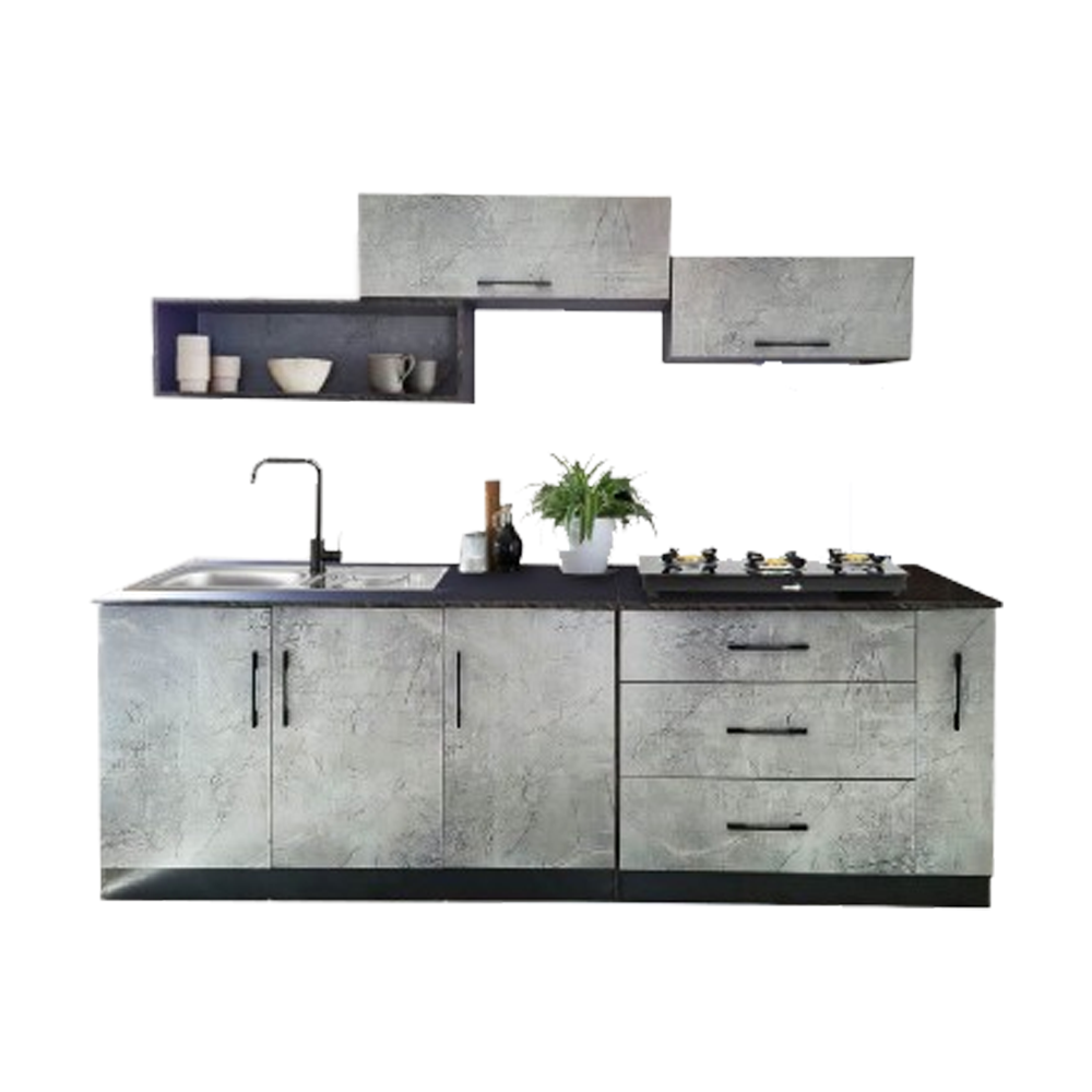 KITCHEN NAOMI SET WITH DOOR GREY/WHITE