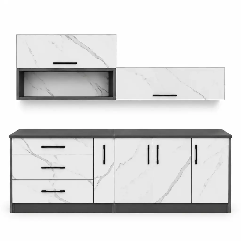 KITCHEN NAOMI SET WITH DOOR GREY/WHITE
