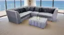 SOFA MATILDA L SHAPE  7 CUSHION + TDM REF VELOUR 8/VELOUR 9 GREY