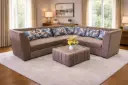 SOFA MATILDA L SHAPE  7 CUSHION + TDM REF VELOUR 2/VELOUR 1 BROWN 