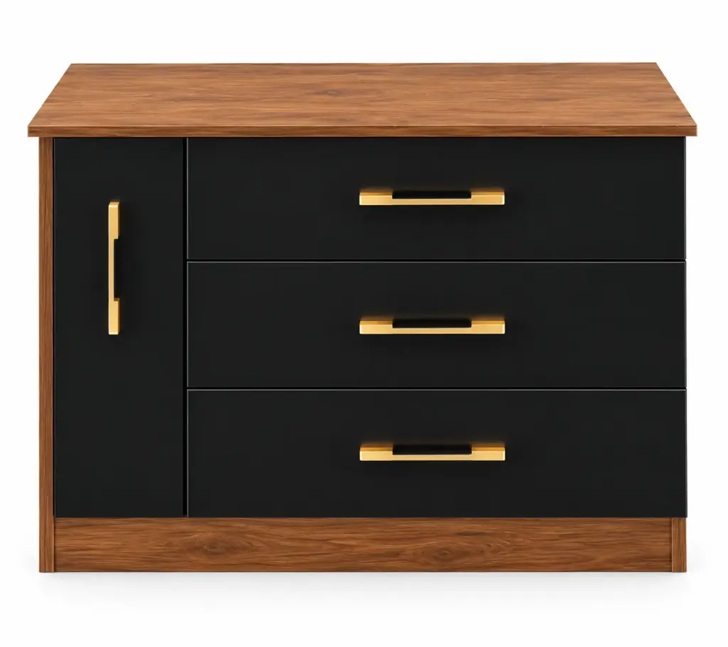 BASE CABINET + SPICE RACK CAMEROON 3TIRS BLACK &  BROWN