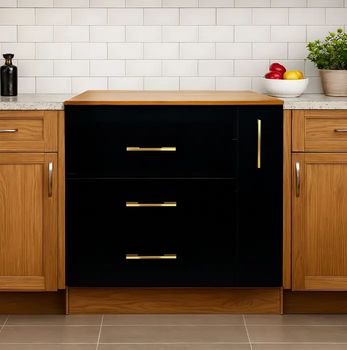 BASE CABINET CAMEROON 3TIRS + 1 SPICE RACK PULL OUT BLACK &  BROWN