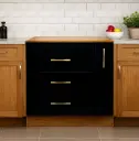 BASE CABINET + SPICE RACK CAMEROON 3TIRS BLACK &  BROWN