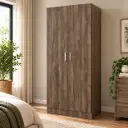 ARMOIRE GRAVIX 2 PTS +4 TABLETTE+SEPARATION+PENDERIE STAR BROWN