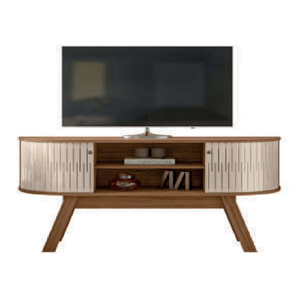 MEUBLE TV VALENCIA 2PTS NATURAL / OFF WHITE 