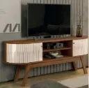 MEUBLE TV VALENCIA 2PTS NATURAL / OFF WHITE 