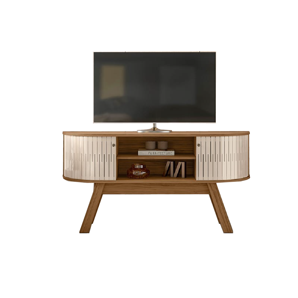 MEUBLE TV ATLANTA 2PTS NATURAL / OFF WHITE 