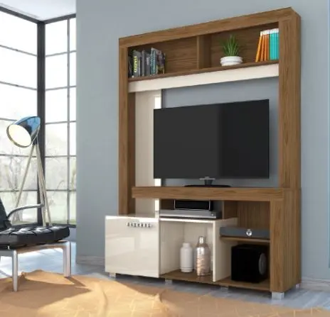 MEUBLE TV FLAVIA 1 PT SLIDING NATURAL / OFF WHITE 