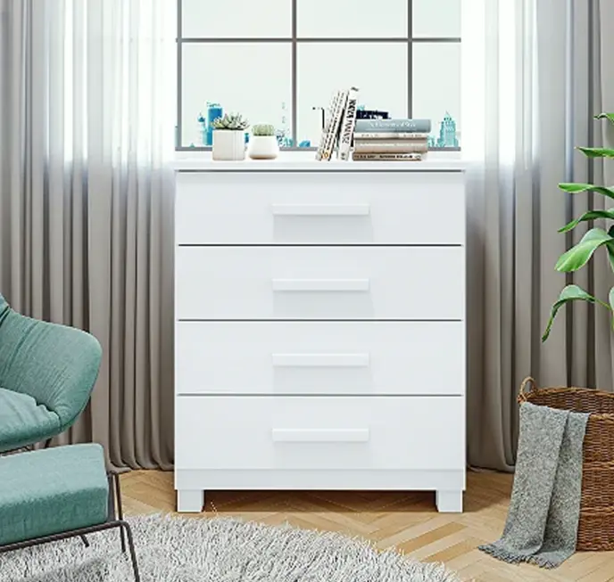 COMMODE BAIAO 4 TIRS WHITE 